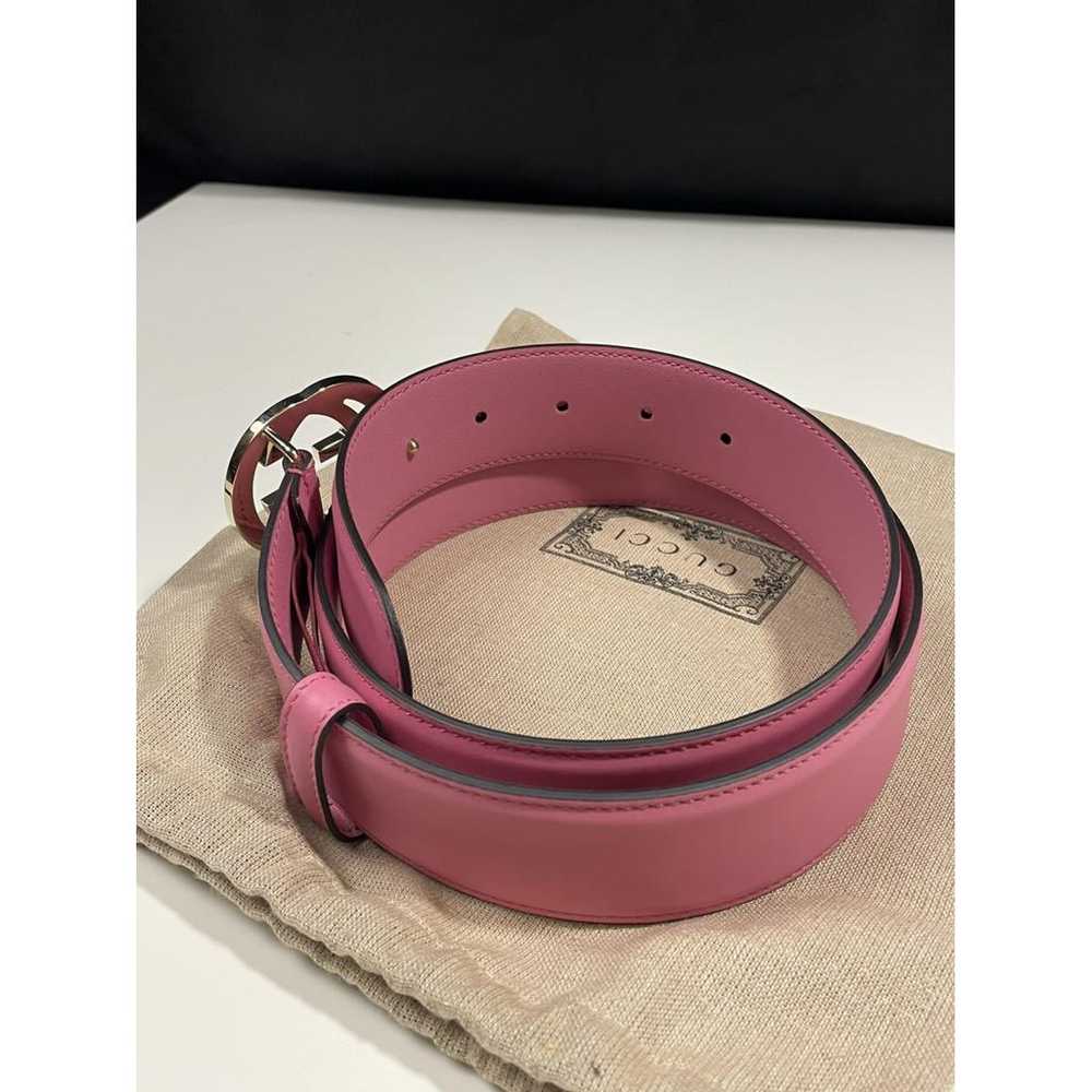 Gucci Interlocking Buckle leather belt - image 5