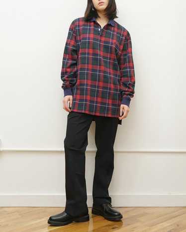 Knit Polo L/S / Navy Tartan