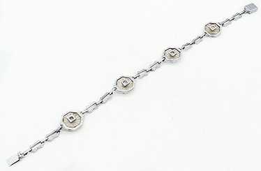 Plainville Stock Camphor Glass Link Bracelet - image 1