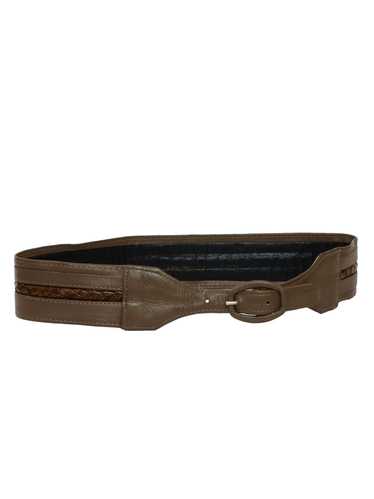 1980's Womens Totally 80s Brown Vinyl Belt