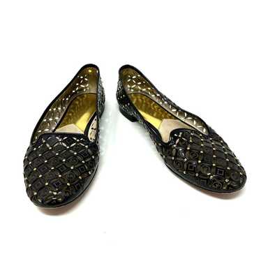 Michael Kors Size 7.5 Flats Brown Leather Studded 