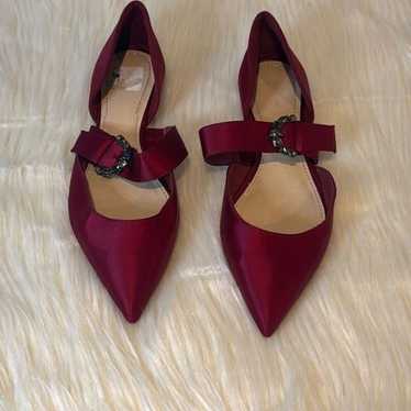 Zara Burgandy Pointed Toe Flats 39 - image 1