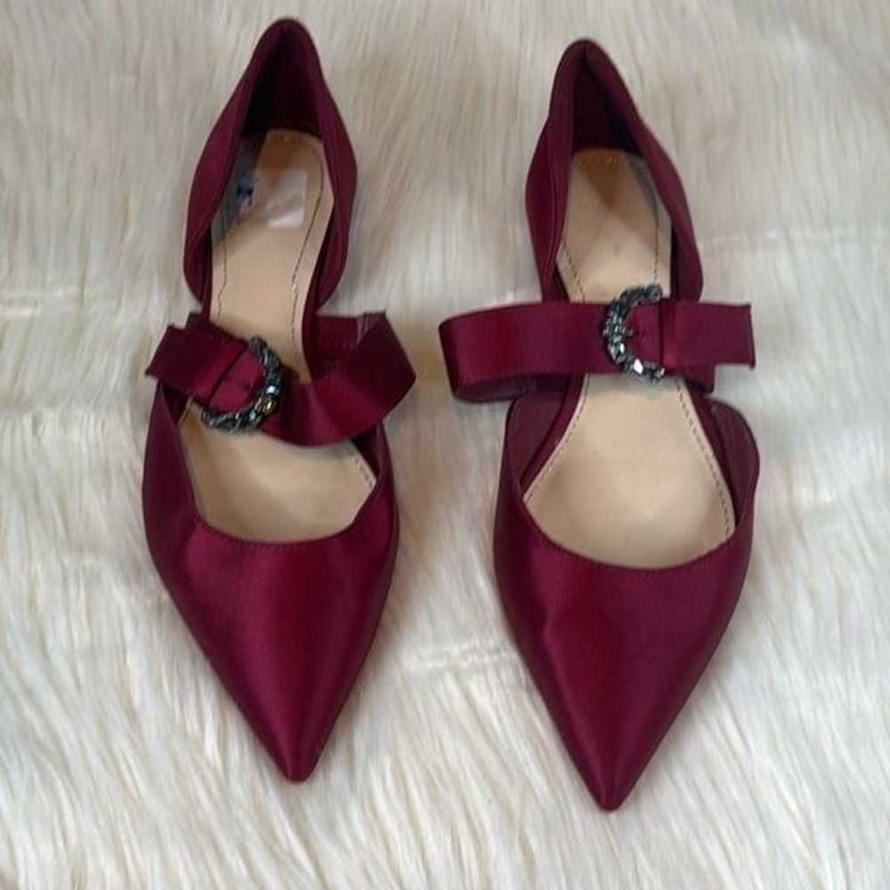 Zara Burgandy Pointed Toe Flats 39 - image 2