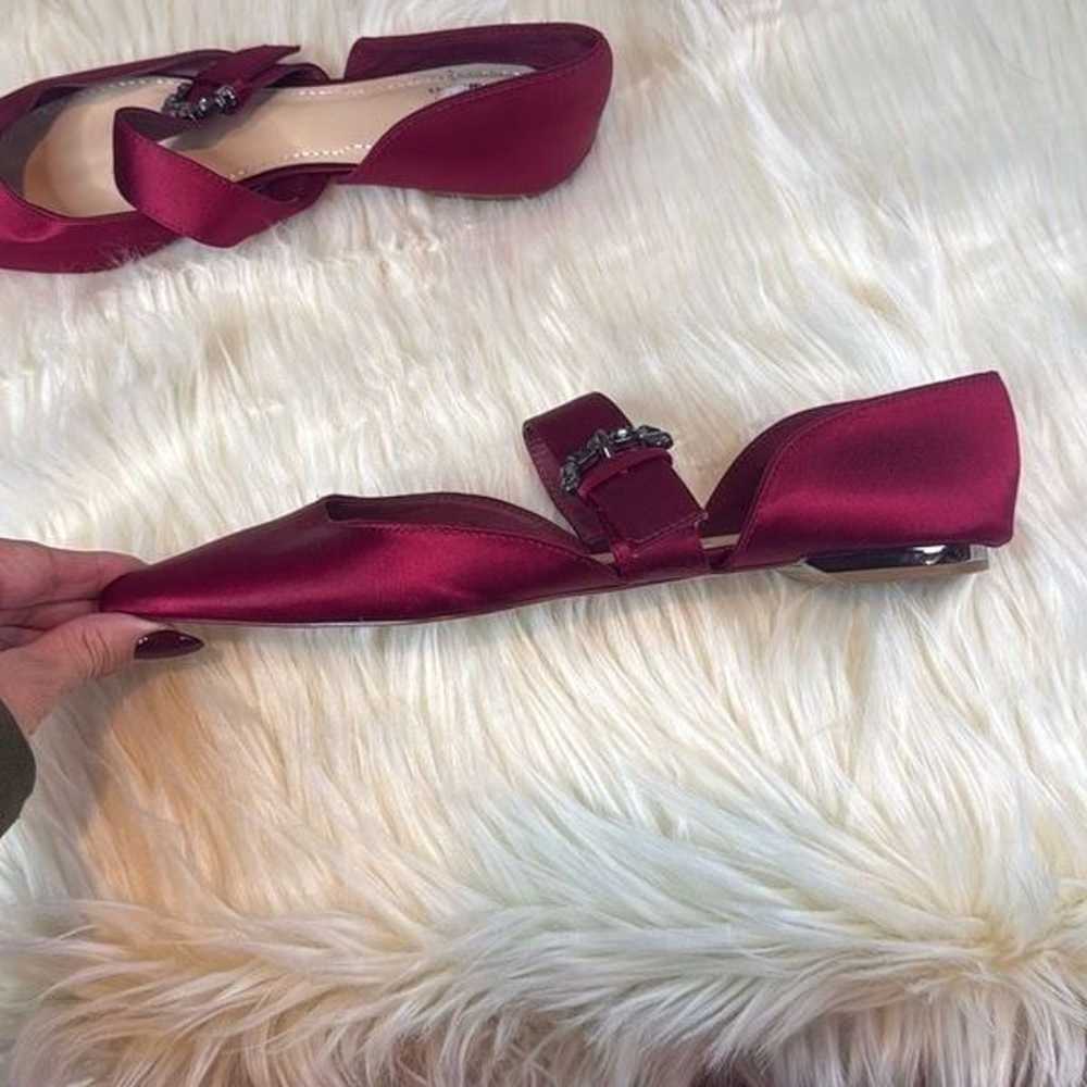 Zara Burgandy Pointed Toe Flats 39 - image 7