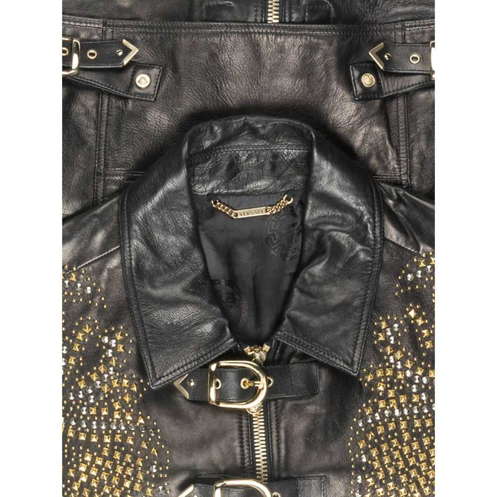 Versace Runway Studded Leather Jacket - image 3