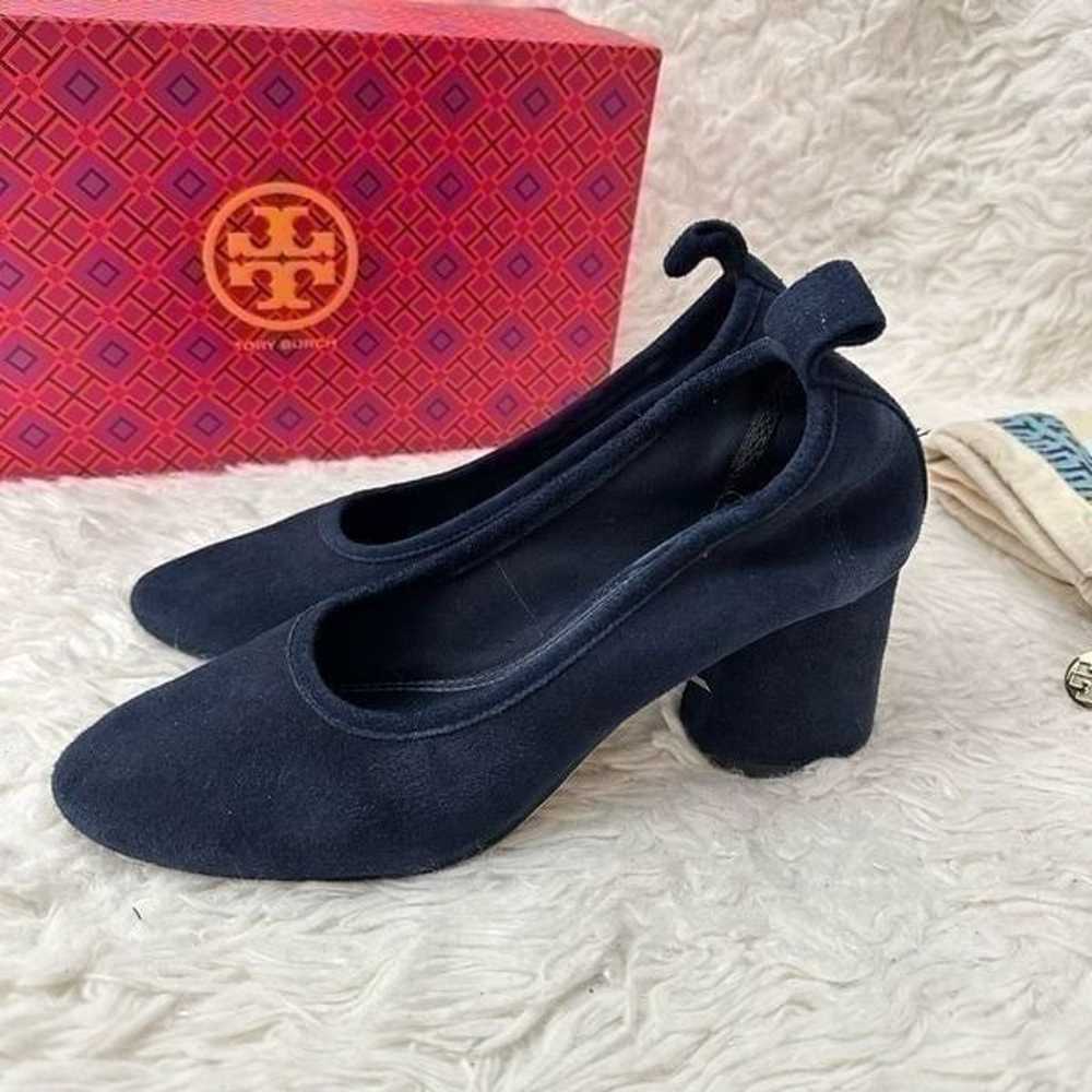 TORY BURCH Therese 65mm Blue Suede Chunky Heel Pu… - image 4