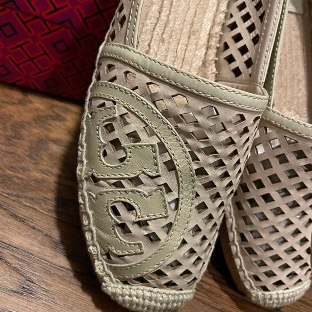 Tory Burch Thatched Perforated logo espadrille si… - image 2