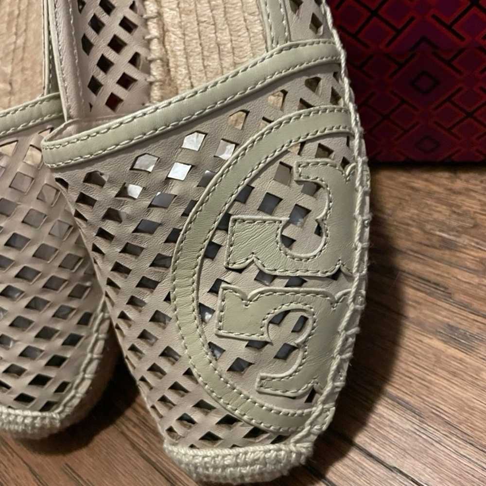 Tory Burch Thatched Perforated logo espadrille si… - image 3