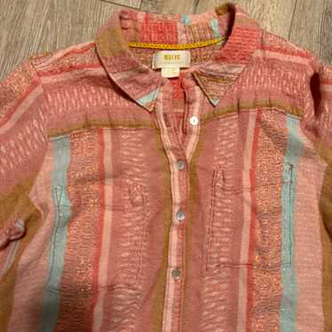 Anthropologie MAEVE LONG SLEEVE BUTTON  DOWN STRI… - image 1