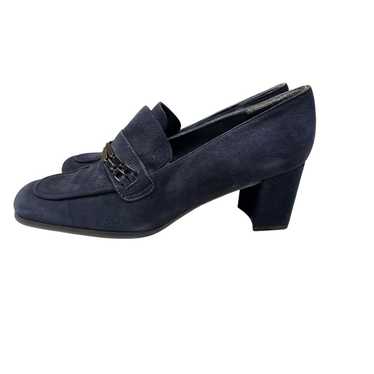 Stuart Weitzman Suede Block Heel Loafer Pumps Siz… - image 1