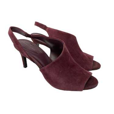 Bandolino Heeled Sandals Womens 10 Burgundy Suede… - image 1