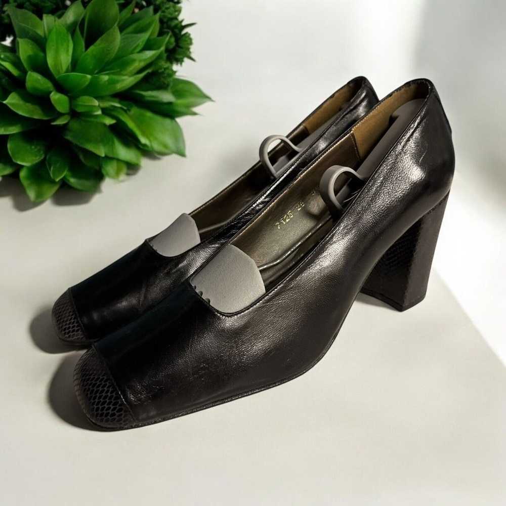 Vintage Sacha Too Black Leather w/ Snake Accents … - image 1