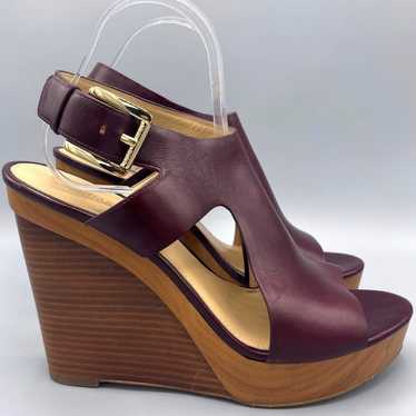 Michael Kors Platform Wedge Heels Size 9.5 Burgund