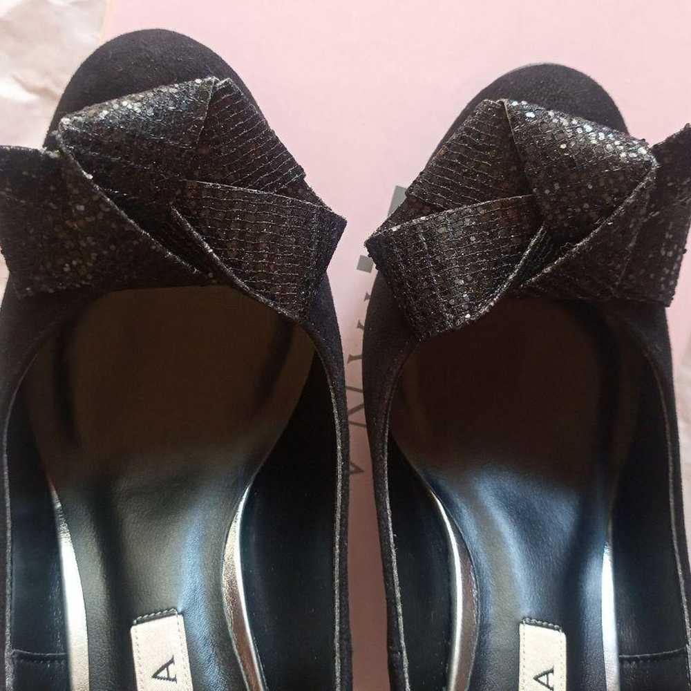 ★【DIANA】21.5cm Black Pumps with Ribbon (Suede) - image 2