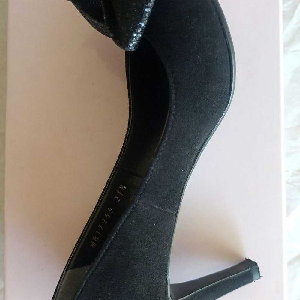 ★【DIANA】21.5cm Black Pumps with Ribbon (Suede) - image 3