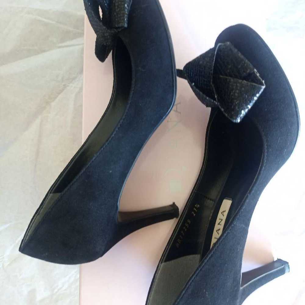 ★【DIANA】21.5cm Black Pumps with Ribbon (Suede) - image 6