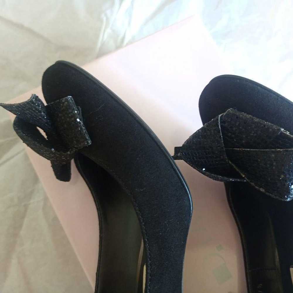 ★【DIANA】21.5cm Black Pumps with Ribbon (Suede) - image 8