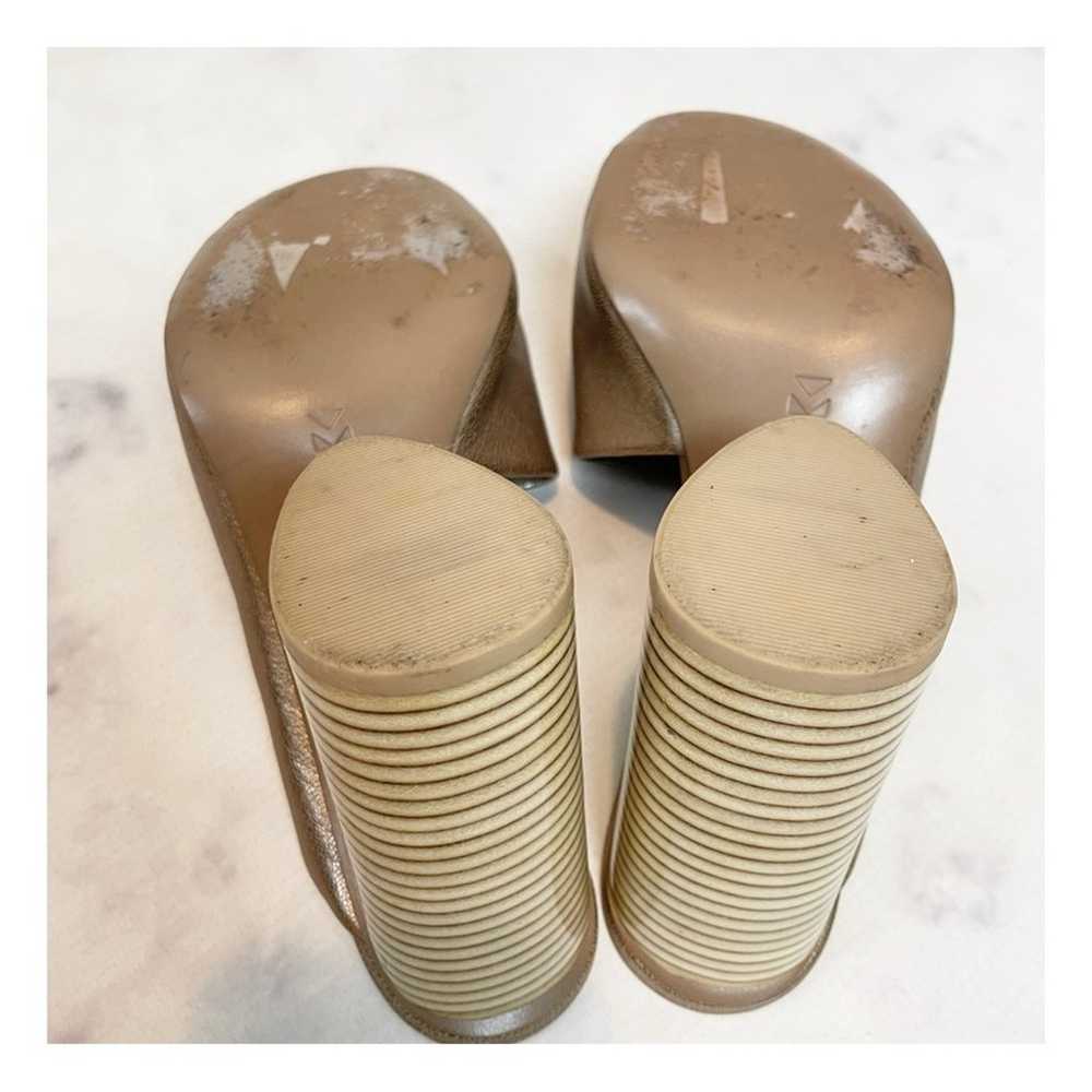 Mercedes Castillo Kuri Metallic Heeled Slide Sand… - image 7