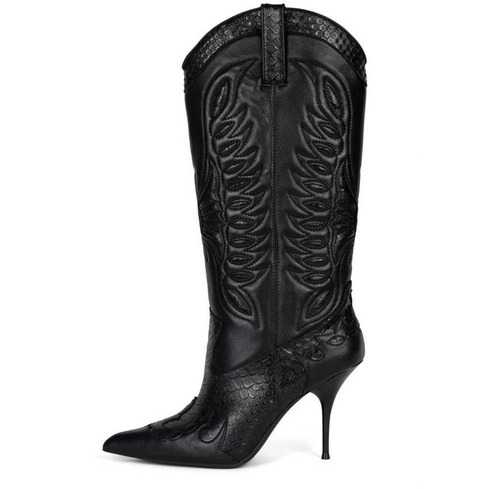 Jeffrey Campbell Bull Ride Heeled boots black poi… - image 1