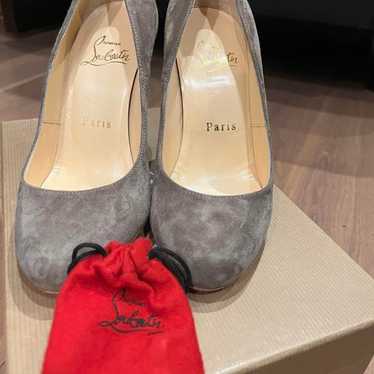 Christian Louboutin Gray Suede Pumps