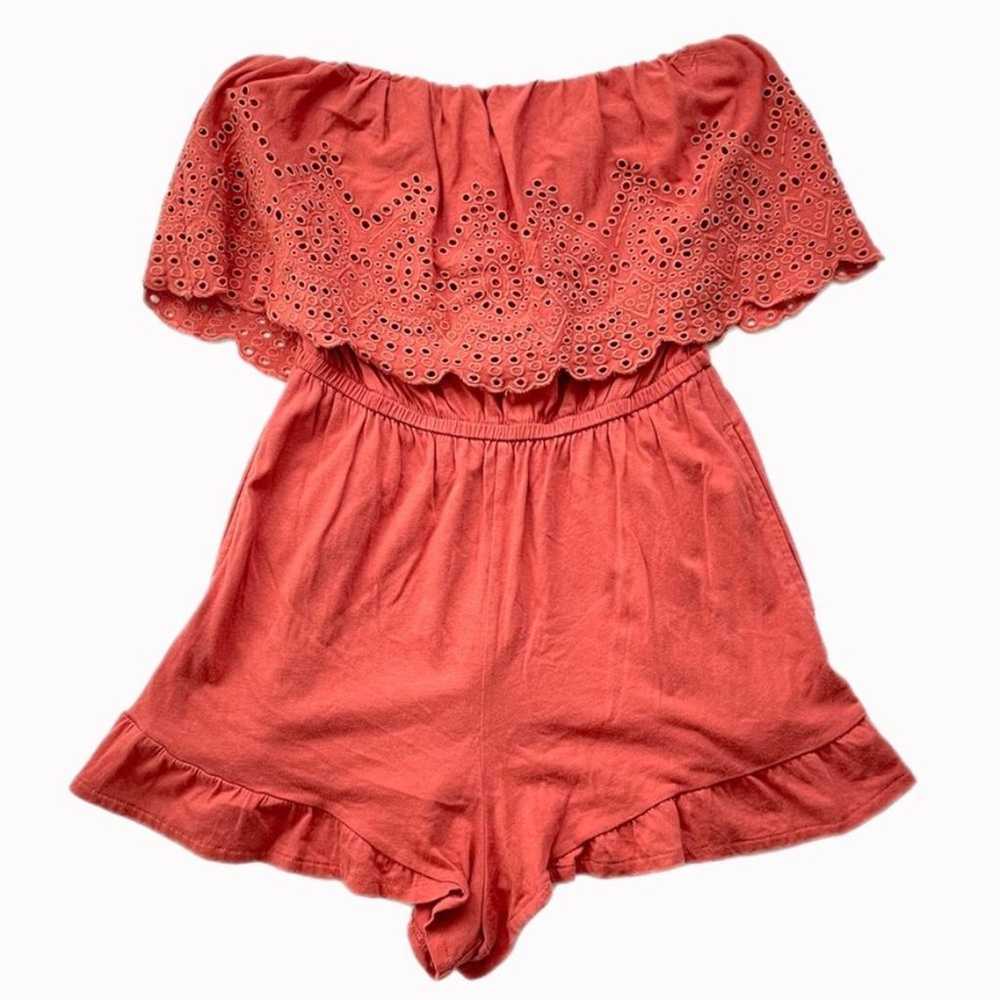 American Eagle Strapless Knit Boho Romper Sz S - image 1