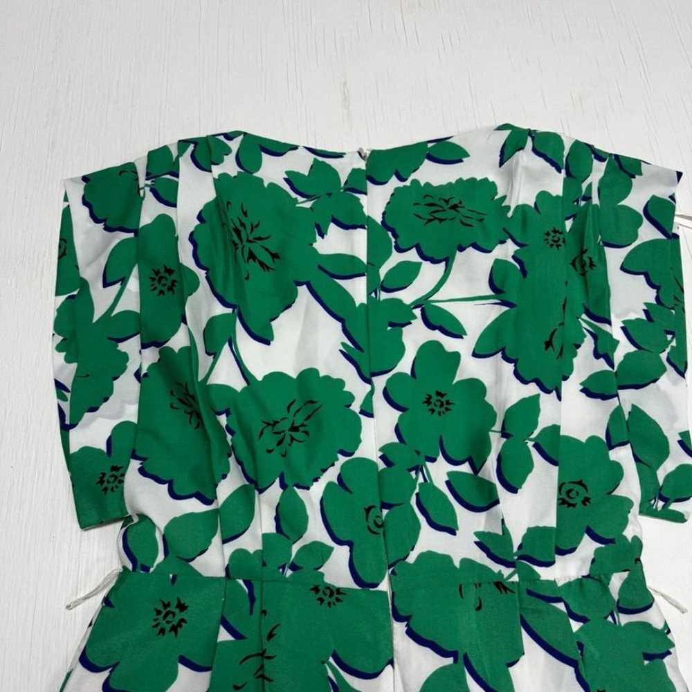 Eliza J Short Sleeve Floral Green Dress Size 4 - image 10