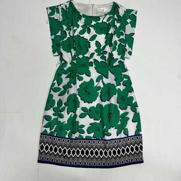 Eliza J Short Sleeve Floral Green Dress Size 4 - image 1