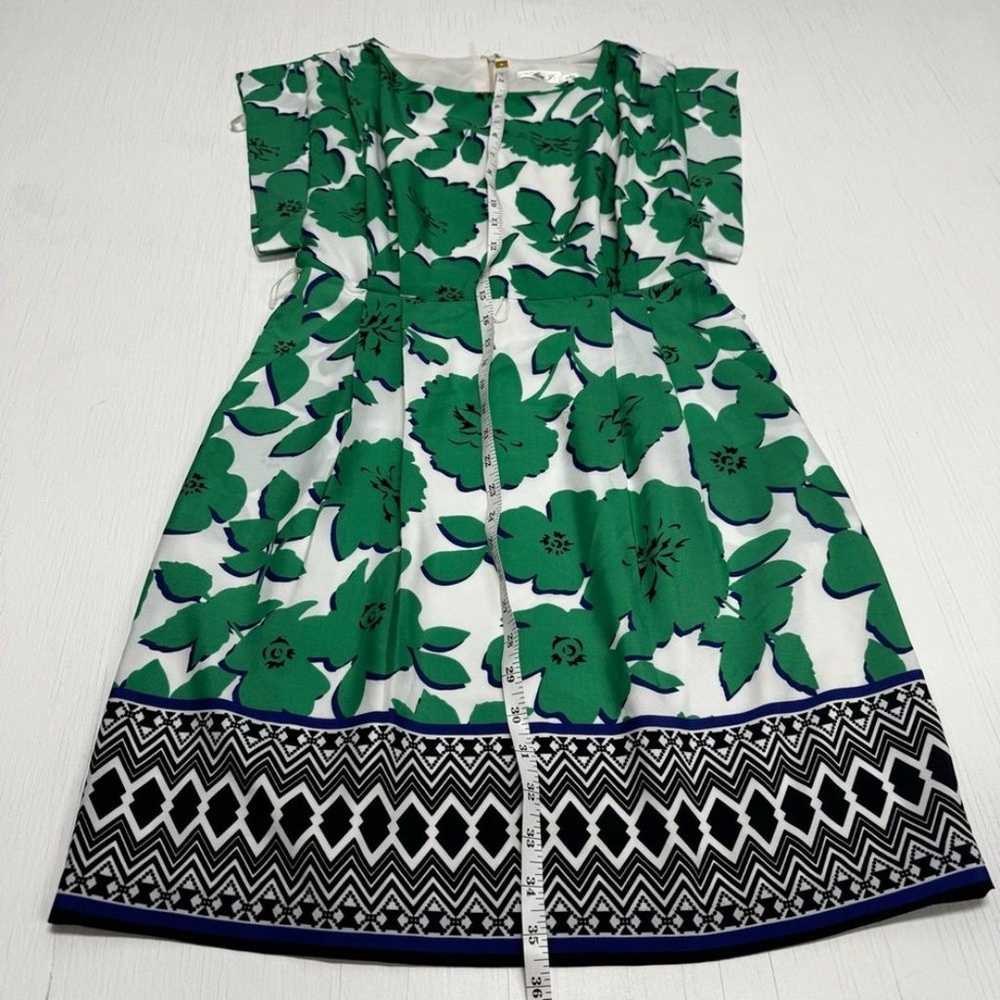 Eliza J Short Sleeve Floral Green Dress Size 4 - image 5