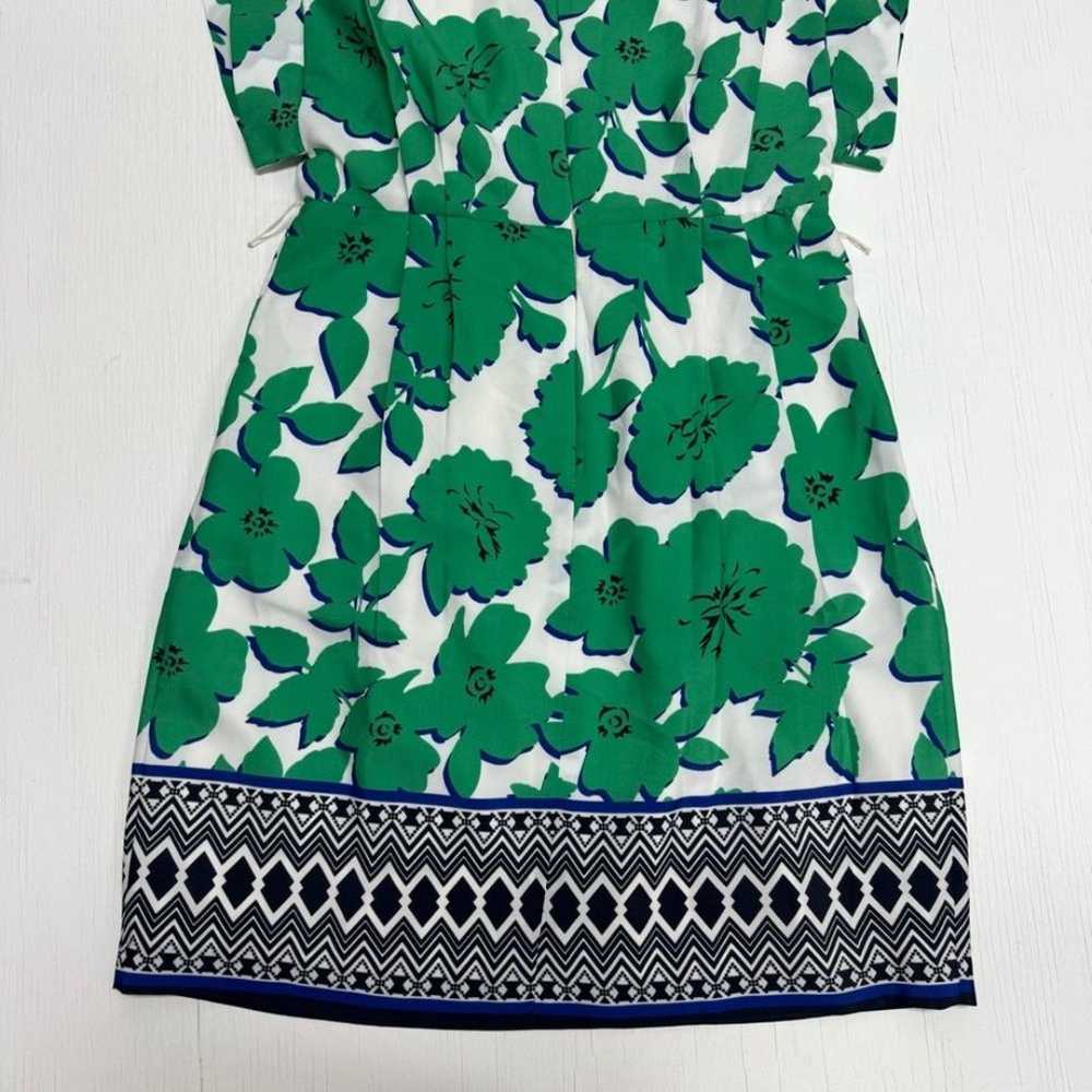 Eliza J Short Sleeve Floral Green Dress Size 4 - image 9