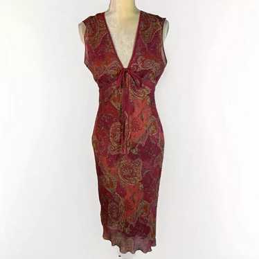 Jacob paisley assymetrical dress Y2K size 5/6 fro… - image 1