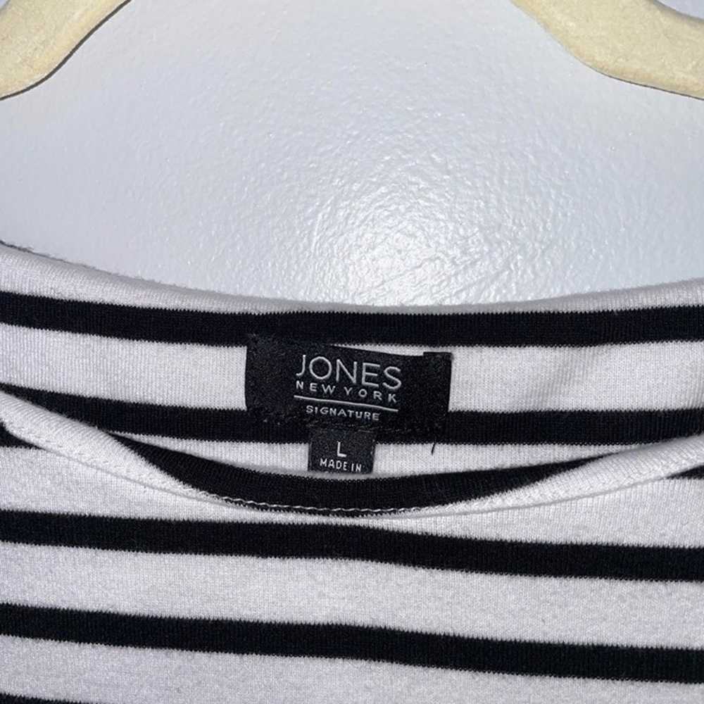 Jones New York Signature Black & White Striped Dr… - image 4