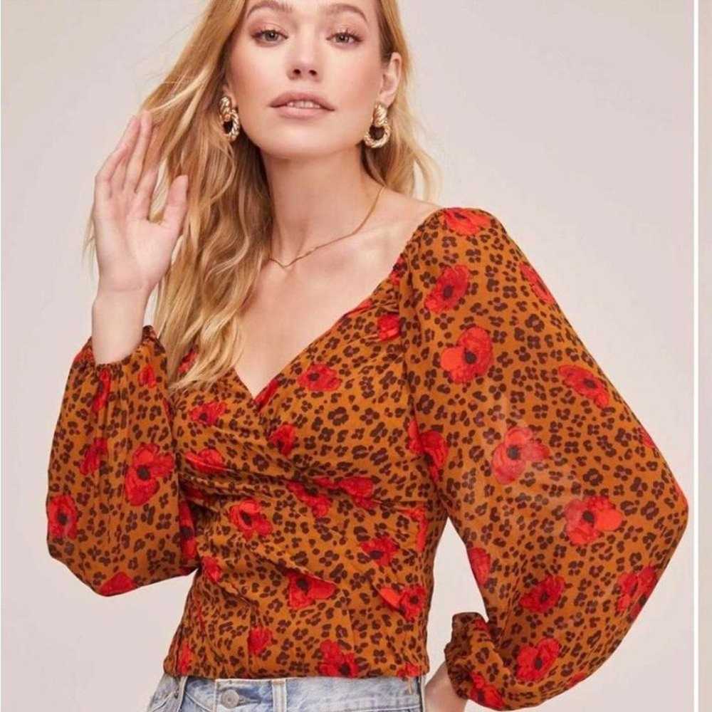 ASTR the Label l Shired Leopard Floral Blouse XL - image 11