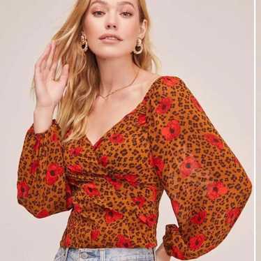 ASTR the Label l Shired Leopard Floral Blouse XL - image 1