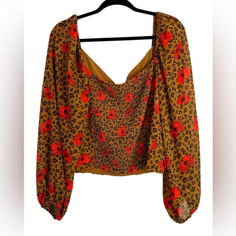 ASTR the Label l Shired Leopard Floral Blouse XL - image 3