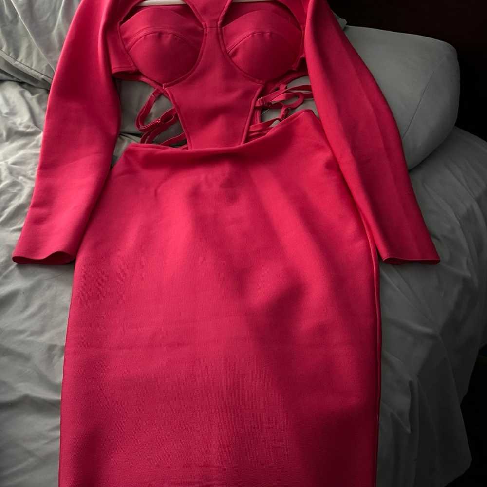 Pink Cut-Out Dress - image 4