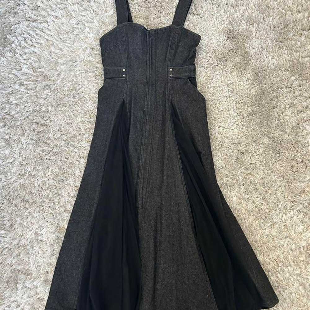 Black denim cami dress - image 2