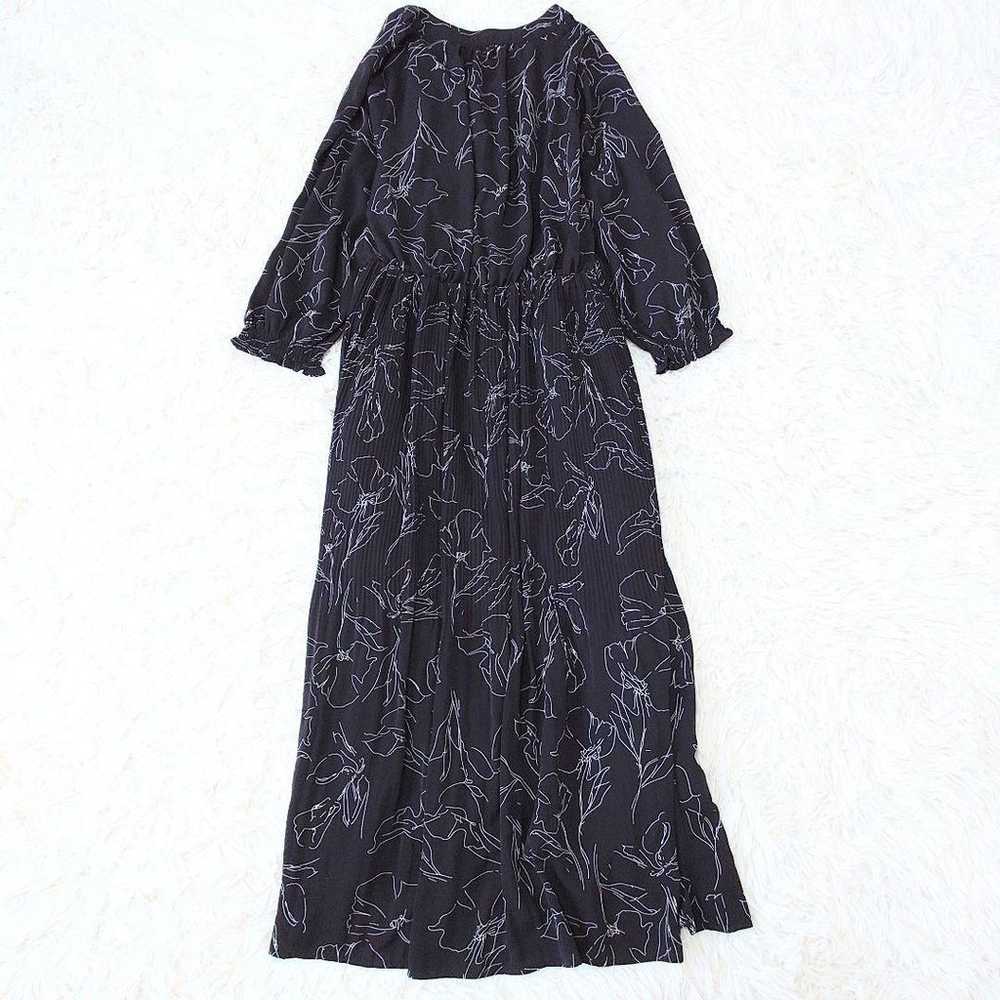 A252 SHEENA DEL RAY Long Dress Black Floral Patte… - image 9