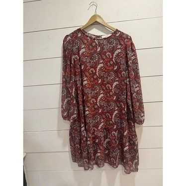 Loft Shimmer Paisley Flounce Dress NWOT XL