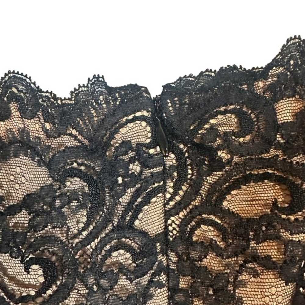 Nicole Miller Black & Beige Lace Overlay Short Sl… - image 10