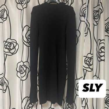 SLY Black Ribbed Tight Dress Long Sleeve