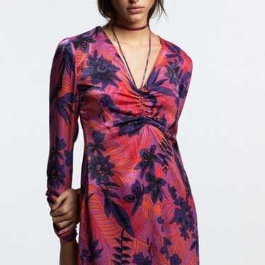 Zara Printed Floral Tropical Mini Dress Size Mediu