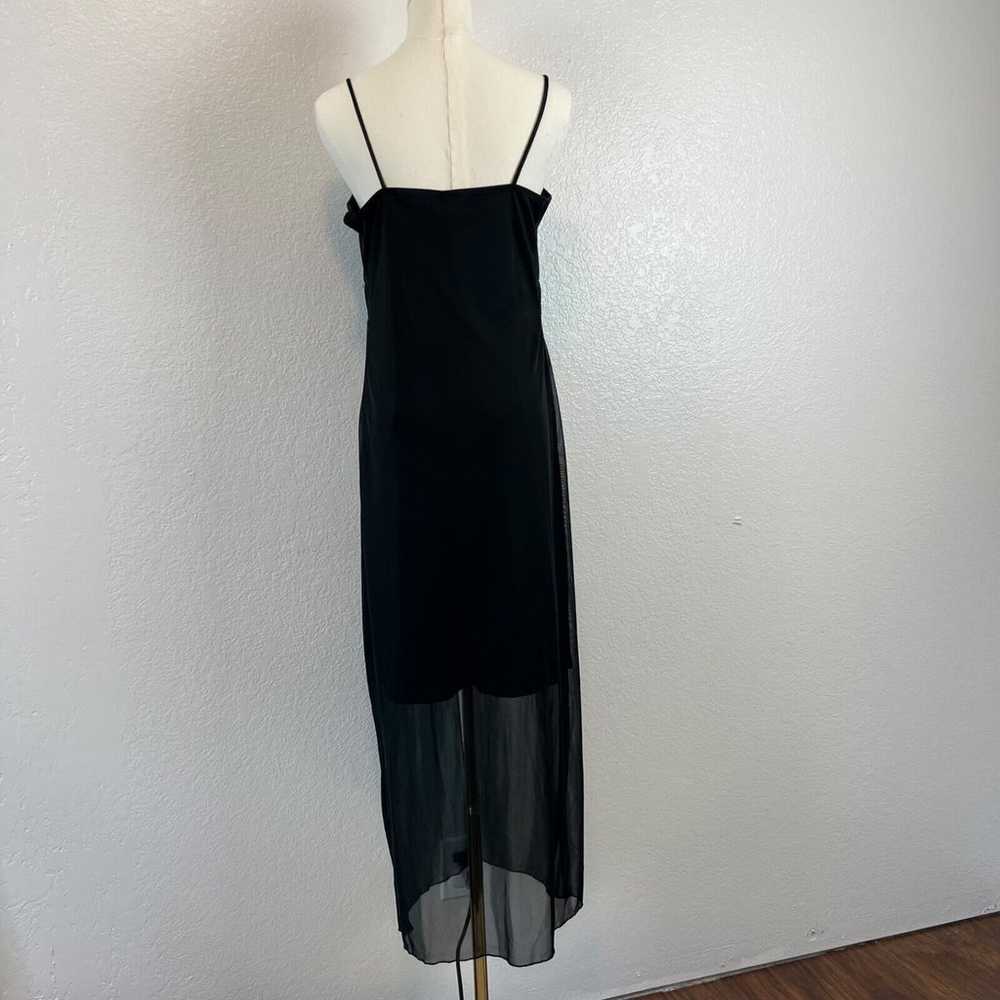 VTG Y2K Savvy Dress Womens M Black Chiffon Overla… - image 6