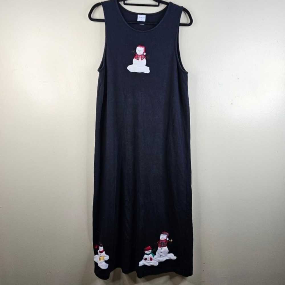 Westbound vintage Snowman Jumper Dress cotton siz… - image 1