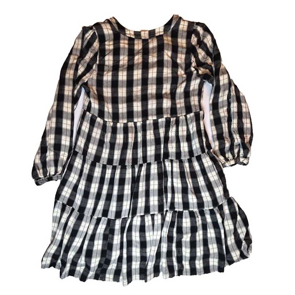 Anthropologie Maeve Amber Plaid White Black Tiere… - image 4