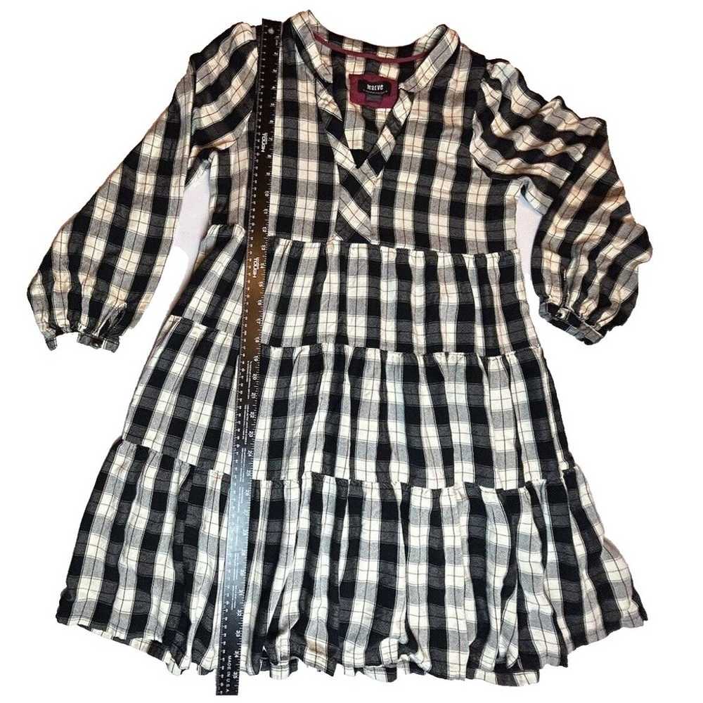 Anthropologie Maeve Amber Plaid White Black Tiere… - image 5