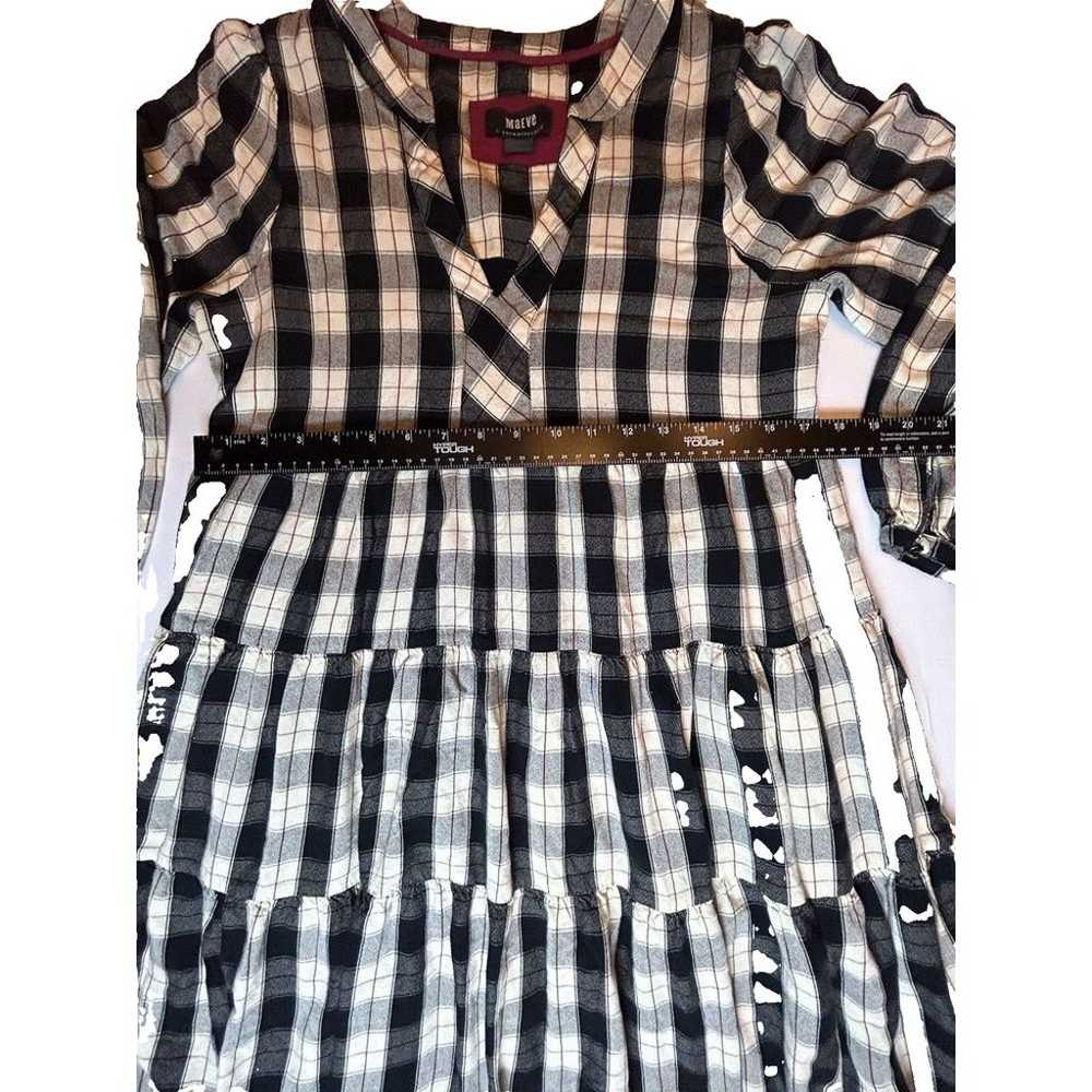 Anthropologie Maeve Amber Plaid White Black Tiere… - image 7