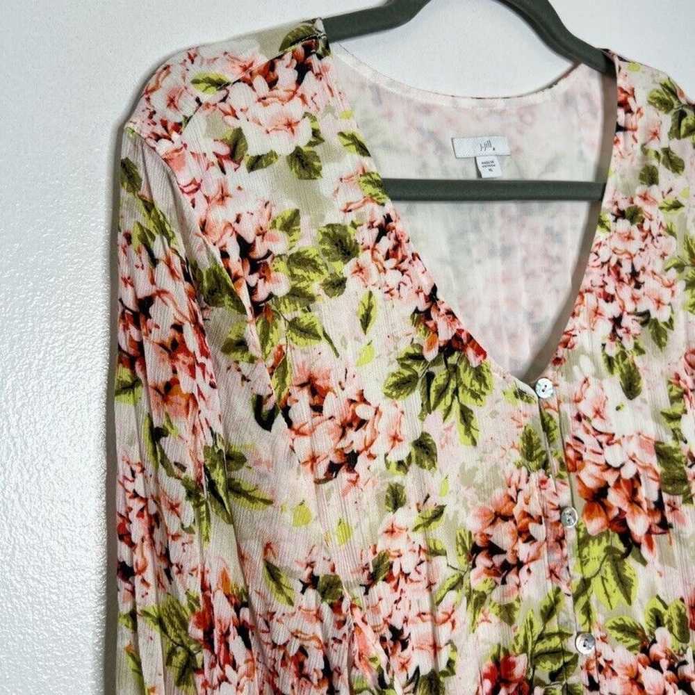 J Jill Women’s Floral High-Low Wrap Dress Size XL… - image 2