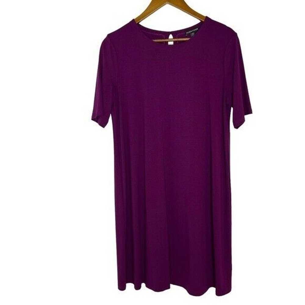 Eileen Fisher Purple Short Sleeve Dress Size Smal… - image 1