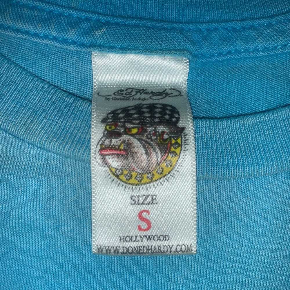 VINTAGE ED HARDY SKY BLUE/TURQUOISE CLOUDS DRAGON… - image 5