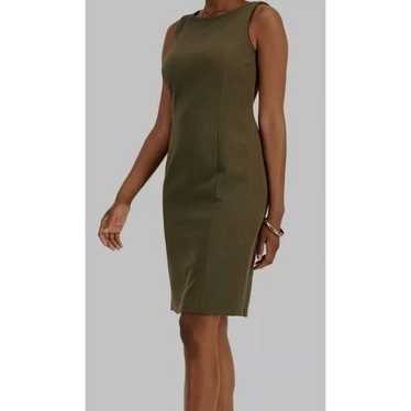 Le Suit Women's Green Olive Sleeveless Sheath Dres